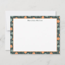 Personalized Floral Note Card Mitteilungskarte