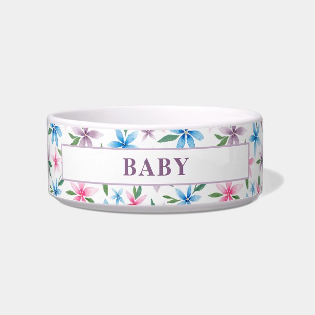 Personalized Floral Pet Napf (Vorderseite)