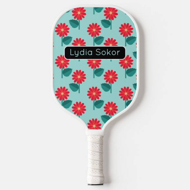 Personalized Floral Pickleball Paddle (Vorderseite)