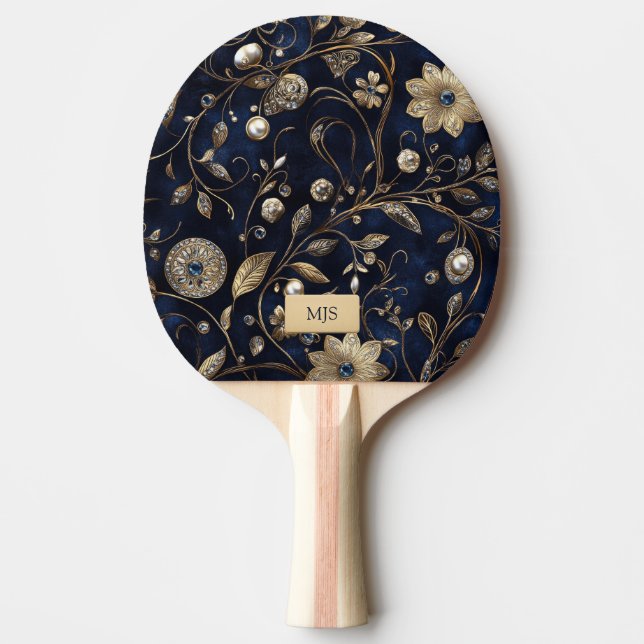 Personalized Floral Ping Pong Paddle Tischtennis Schläger (Vorderseite)