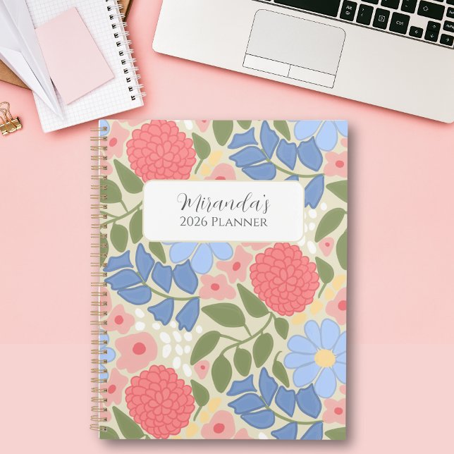Personalized Floral Planner with Hard Cover Planer (Personalized Floral Planner)