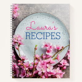 Personalized Floral Recipe Notebook – Custom Name Notizbuch