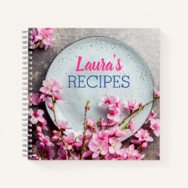 Personalized Floral Recipe Notebook – Custom Name Notizbuch