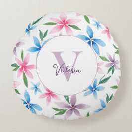 Personalized Floral Rundes Kissen