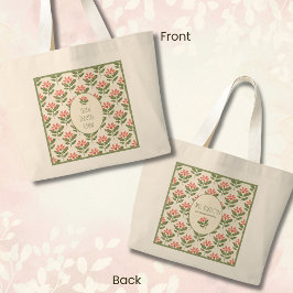 Personalized Floral Teacher Tote Bag • Custom Name Jumbo Stoffbeutel