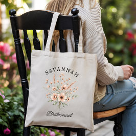 Personalized floral tote bag for bridesmaid gift tragetasche