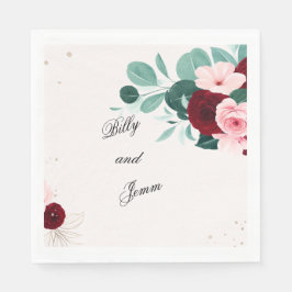 Personalized Floral Wedding Napkins Serviette