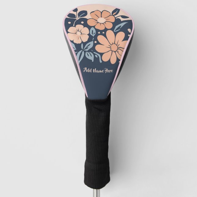 Personalized Flower Design Golf Head Cover Golf Headcover (Vorderseite)