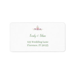 Personalized Folk Floral Wedding Greenery Design Adressaufkleber