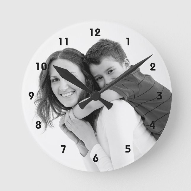 Personalized foto wall clock. Make your own! Runde Wanduhr (Vorderseite)