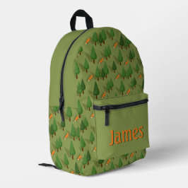 Personalized Fox & Forest School Backpack Bedruckter Rucksack