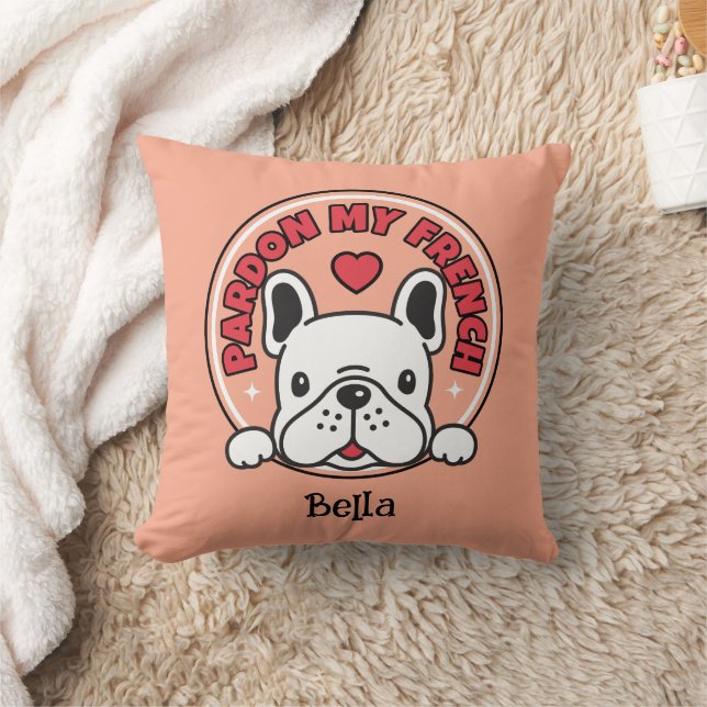 Personalized French Bulldog Funny Quote & Name  Kissen (Decke)