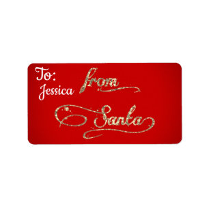 Personalized From Santa Christmas Adressaufkleber