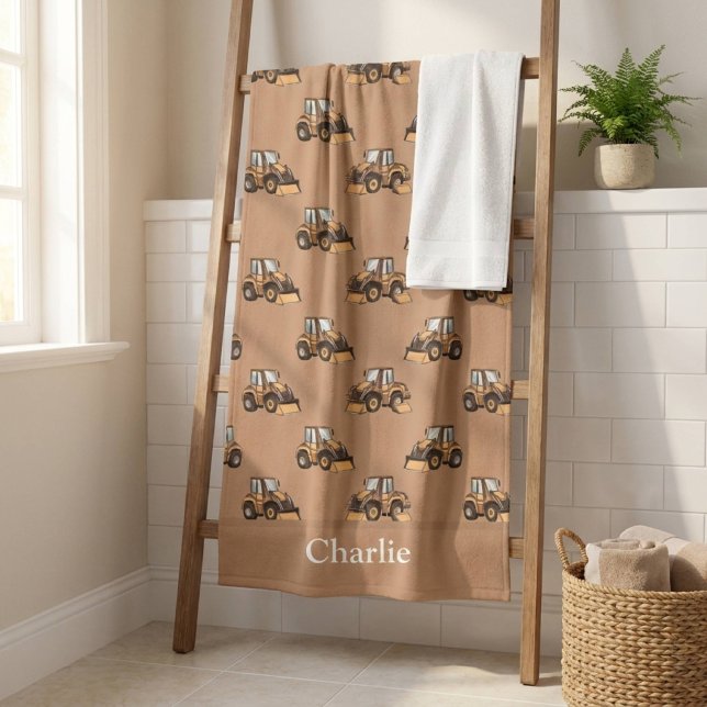 Personalized Front Loader Truck Kids Strandtuch (Von Creator hochgeladen)