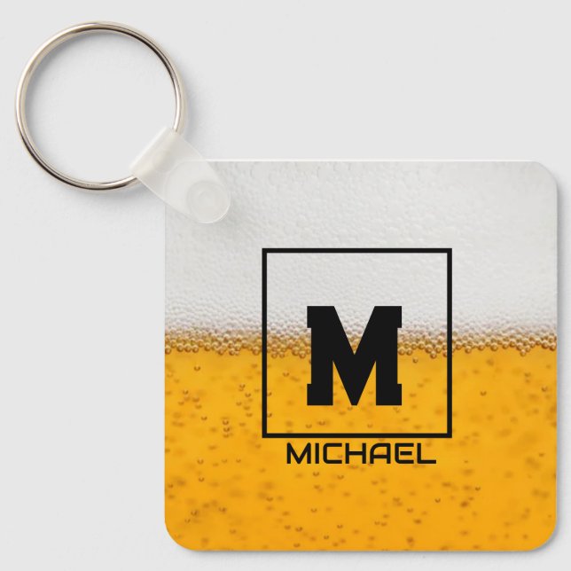 Personalized Frosted Beer Mug with Custom Name Schlüsselanhänger (Vorderseite)