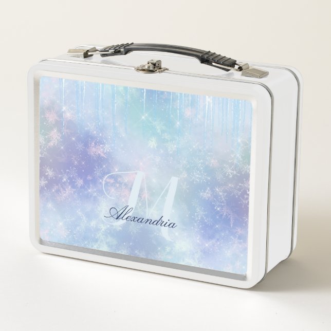 Personalized Frozen Icicles Metall Brotdose (Vorderseite)