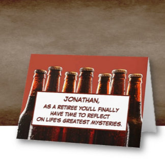 Personalized! Fun Beer Theme Retirement Card Dankeskarte