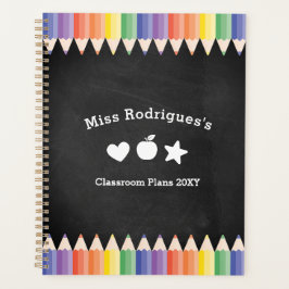 Personalized Fun Colorful Teacher Classroom Planer