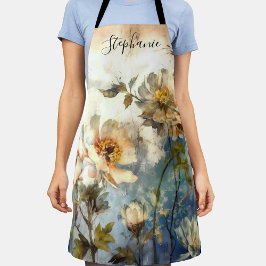 Personalized Fun Moody Floral Watercolor Schürze