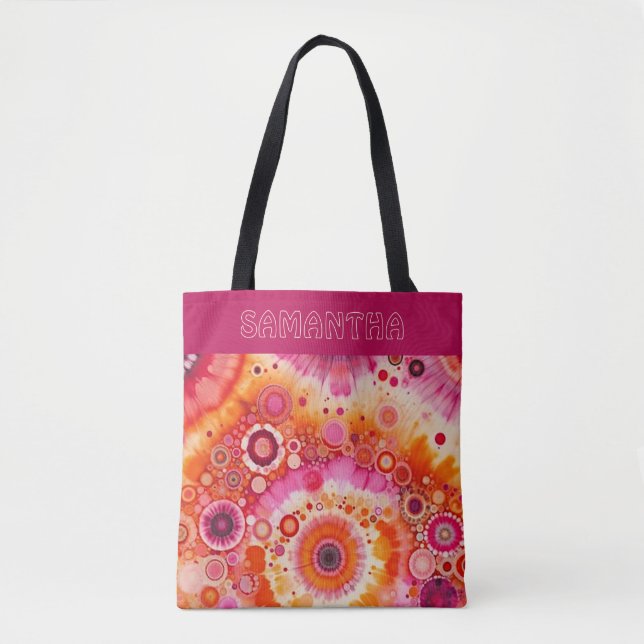 Personalized Fun Orange Hot Pink Batik Art Pattern (Vorderseite)