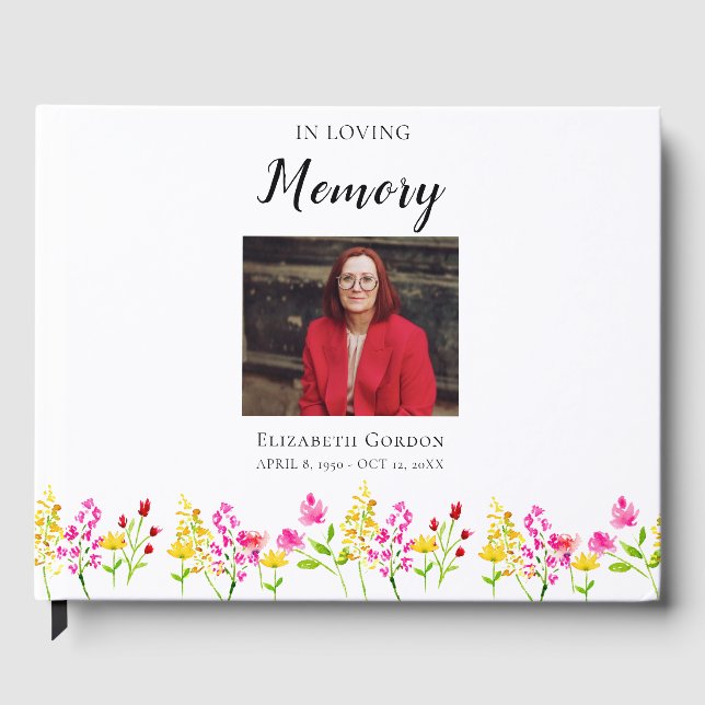 Personalized Funeral Floral Memorial Remembrance K Gästebuch (Vorderseite)