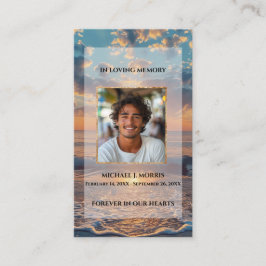Personalized Funeral Prayer Card – Sunset Design Visitenkarte