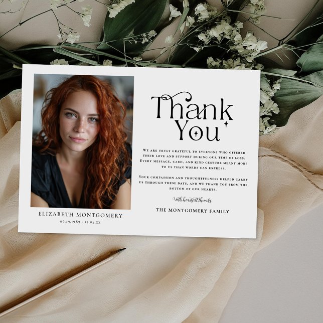 Personalized Funeral Thank You Photo Card Dankeskarte (Von Creator hochgeladen)