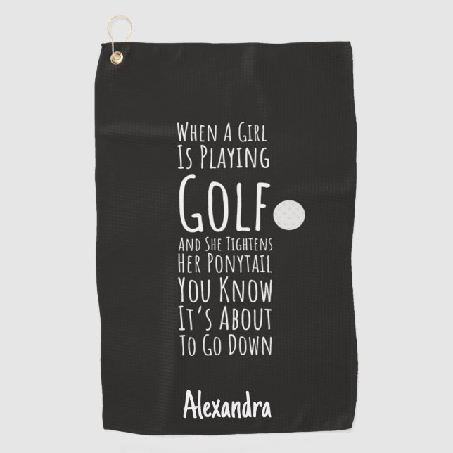 Personalized Funny Golf Gifts For Her Teen Girls Golfhandtuch (Vorderseite)