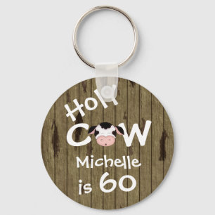 Personalized Funny Holy Cow 60th Humorous Birthday Schlüsselanhänger