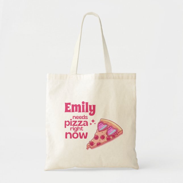 Personalized Funny Pizza Love Gift Tote Bag Tragetasche (Vorne)