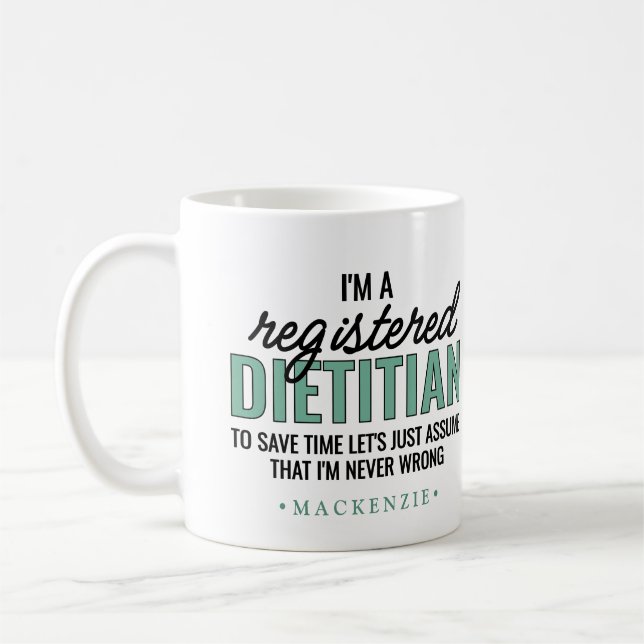 Personalized Funny RD Dietitian Gifts Kaffeetasse (Links)