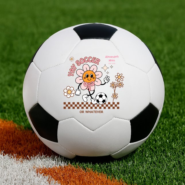 Personalized Funny Soccer Mum Retro Flower  Fußball (Von Creator hochgeladen)