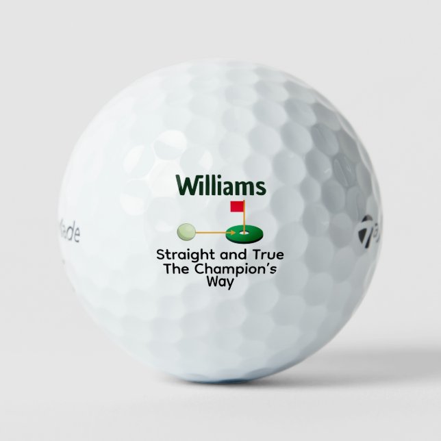 Personalized Funny Straight and True Gift for Golf Golfball (Vorderseite)