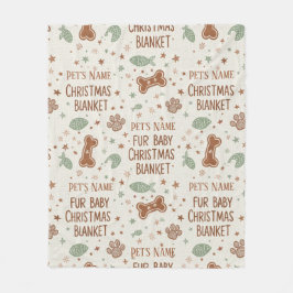 Personalized Fur Baby's Christmas Paw Print  Fleecedecke