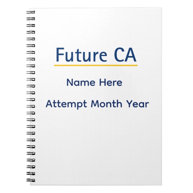 Personalized Future CA Notebook – Custom Name Exam Notizblock (Vorderseite)