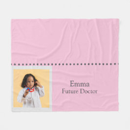 Personalized Future Doctor Kids with Name & Photo Fleecedecke