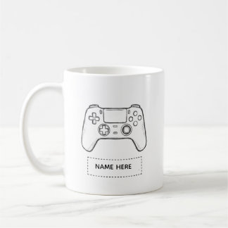 Personalized Gamer Controller Minimalist Sketch  Kaffeetasse