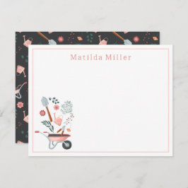 Personalized Garden Tools Note Card  Mitteilungskarte