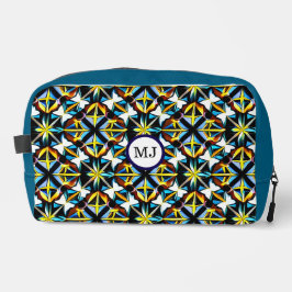 Personalized Geometric Blue Travel Bag Waschbeutel