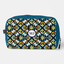 Personalized Geometric Blue Travel Bag Waschbeutel
