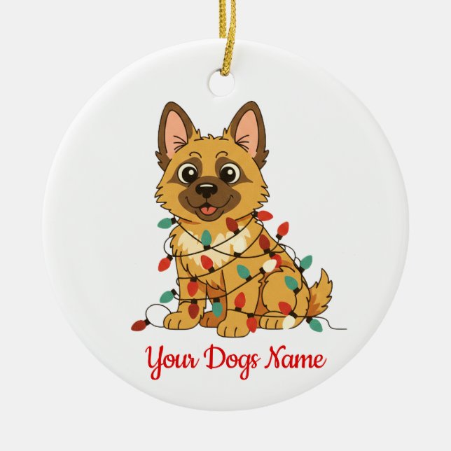 Personalized German Shepard Christmas Ornament (Vorne)