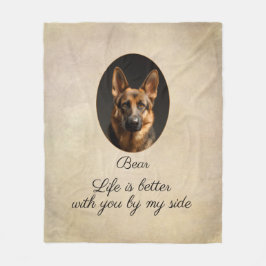 Personalized German Shepherd by My Side Fleecedecke