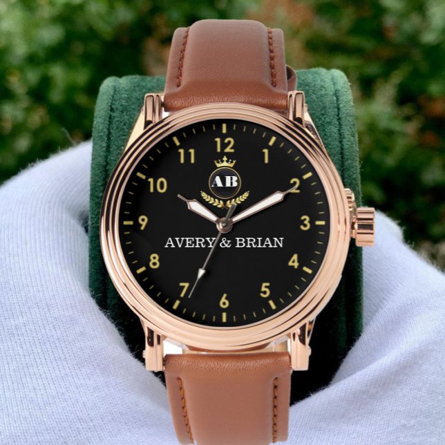 Personalized Gift Custom couple monogram  Armbanduhr (Von Creator hochgeladen)