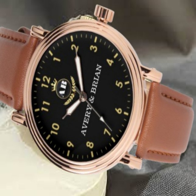 Personalized Gift Custom couple monogram  Armbanduhr (Von Creator hochgeladen)