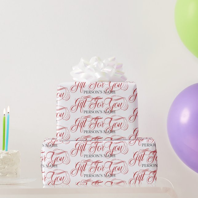 Personalized Gift For You Retro Typography Pattern Geschenkpapier (Partygeschenke)