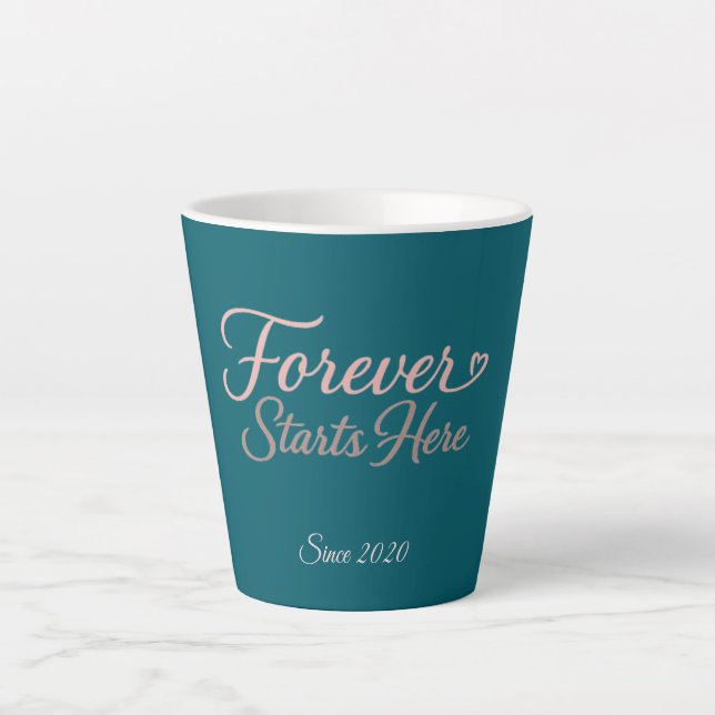 Personalized gift with the date the relationship  milchtasse (Vorderseite)