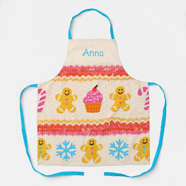 Personalized Gingerbread Baking Apron Schürze (Vorderseite)