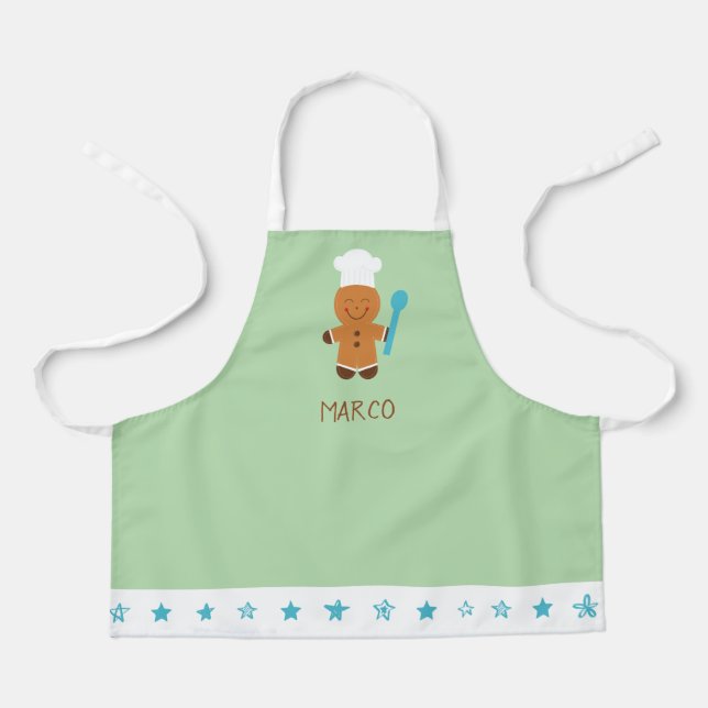 Personalized Gingerbread Chef Kids Apron Schürze (Vorderseite)