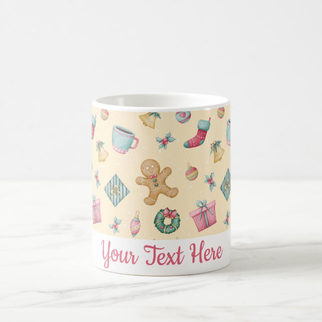 Personalized Gingerbread Christmas Mug Kaffeetasse (Mittel)