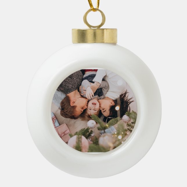 Personalized Gingerbread Christmas Snowflake Frame Keramik Kugel-Ornament (Vorderseite)